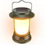 Mingzhe Solar Camping Light Portable LED Tent Lamp Rechargeable Campsite Lantern Waterproof Support Stepless Dimming for Outdoor Camping Hiking Fishing Courtyard