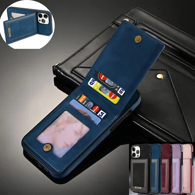 For iPhone 13 12 15 Pro Max 14+XR 7/8/6S Shockproof Leather Flip Stand Card Case