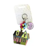 NWT CUTE DISNEY PIXAR UP HOUSE GRAPE SODA CAP BEADED BAG CHARM