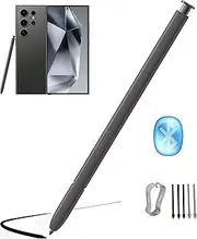 Galaxy S24 Ultra S Pen [WithBluetooth] Replacement for Samsung Galaxy S24 Ultra 5G All Verisons Stylus Pen 4096 Pressure Sensor, Air Command Touch-Free Control+ 5*Tips (Dark Gray)