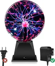 Plasma Ball Lamp 6 inch Science Toy Touch & Sound Sensitive Plasma Globe Extra Large Lightning Ball for Kid Teen Bedroom Decor Lamp Novelty Toy Gift (Purple)