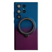 For Samsung Galaxy S23 Ultra Gradient TPU Phone Case Rotating Kickstand Cover Lens Protector