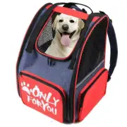 Red Pet Carrier Backpack Breathable Mesh Portable Safety Travel Essentials Outdo