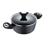 Bergner Galaxy 24cm Forged Aluminium Round Casserole w/ Lid Induction Black