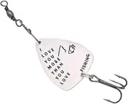 Gatuida Stainless Steel Triple Hook Guitar Pick Fishing Lure Bait with I Love You More Than You Love Fishing Design Durable Tackle Accessory for Outdoor