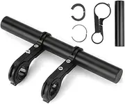 Bike Handlebar Extender Multifunction Double Bike Handlebar Extender Aluminum Alloy Super Long Clamp Bracket Accessory Handlebar Extension Rack for Holding Bicycle Speedometer (Double clamp - 20cm)