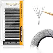 NAGARAKU W Eyelash Extension 6D Volume Premade 0.07mm D curl 8-15mm mix Faux Mink Matte Black Cluster Easy Fanning yy Eye Lashes Lash Extension