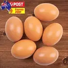 6PCS Wooden Fake Chicken Eggs Poultry Layer Coop Hatching Simulation Dummy Egg