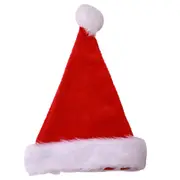 2Pcs Plush Christmas Hat Christmas Holiday Xmas Cap for Santa Claus Christmas Deocration