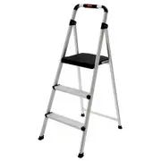 Rubbermaid Step Ladder 3 Steps Folding Aluminium Stool Seat Portable 100kg Max