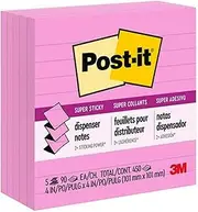 Post-it Super Sticky Pop-up Notes, 4x4 in, 5 Pads, 2X The Sticking Power, Pink, Recyclable (R440-NPSS)