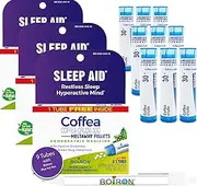 Boiron Coffea Cruda 30C 3 Count (Pack of 3) Bundle with Ball - 9 Total Tubes - Homeopathic Sleep Aid for Restless Sleep, Racing Thoughts, and Difficulty Sleeping