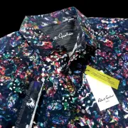 Robert Graham XL Geometric Colorful Patchwork Tribal Print Short Sleeve Shirt