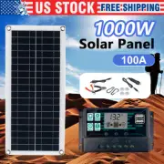 1000 Watt Solar Panel Kit 100A 12V Battery Charger W/ Controller Caravan Boat RV