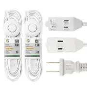 2 Pack 15 ft Extension Cord with Foot Switch, ON/Off Switch Power Cord, 2-Pro...