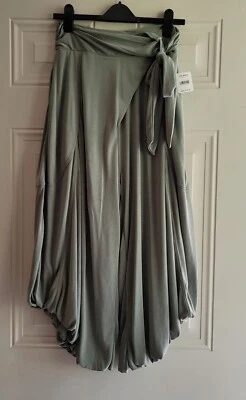 Free People Women Sage Pull-on Wide Leg Flowy Pants Side Tie & Buckle Size S