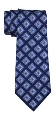 Emilio Pucci Blue 3 Dimensional Fancy Medallion Printed Tie