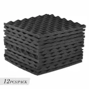 12X Acoustic Foam Panel Studio Noise Reduction Sound Absorbing 30X30X2.7cm