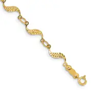 7.5 Inch 14K Diamond-Cut Bracelet