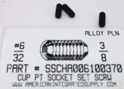 #6-32x3/8 Hex Socket Set Screws Cup Point Alloy Steel (50)