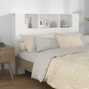Headboard Cabinet White 140 cm vidaXL