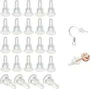 [Gaprumi] 50pcs Silicone Earring Backs, Full-Cover Clear Earring Backs, Dust-Proof, Hypoallergenic Soft Ear Safety Pads Backstops for Stabilize Earring Studs Hooks (10x6mm)
