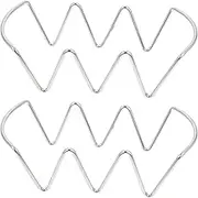 BRIGHTFUFU 2Pcs Stainless Steel Taco Rack Wave Shaped Chicken Holders for Pancakes Versatile Display Stands for Family Gatherings Outdoor Parties and Camping