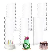 Acrylic Cake Decorating Comb-Buttercream Fondant Scrapers Decorating Tools 4/6Pc