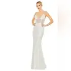 NWT MAC DUGGAL | EMBELLISHED PLUNGE NECK SLEEVELESS TRUMPET GOWN 2
