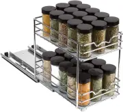 Spice Rack Organizer for Cabinet - Pull Out Double Tier Spice Rack 6-3/8″W X