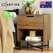 Artiss KRAVU Bedside Table Drawer Table Shelf Storage Nightstand Rustic Style