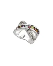 Samuel B. Silver 3.36 ct. tw. Gemstone X Ring