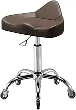 Saddle Stool Professional,PU Leather Office Chair,Hydraulic Adjustable Rolling Stool with Wheels,for Salon Massage Home,Load 440LBS(Color2)