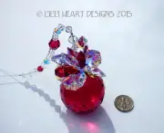 m/w Swarovski 40mm Red Aurora Christmas Pineapple Suncatcher Lilli Heart Designs
