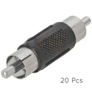 20 Pack RCA Male to Male Coupler RCA Plug Connector Video Audio Cable Extender