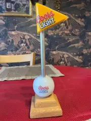 VINTAGE COORS LIGHT ACRYLIC GOLF BALL FLAG BEER TAP HANDLE PUB!