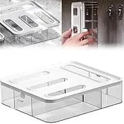 9SHOME Acrylic Ziplock Bag Organiser, Reusable 4 in 1 Storage Bag Organizer, Kitchen Drawer Baggie Box, Food Bag Holder, Complicate with Gallon, Quart, Sandwich, Snack, and Slider Bags
