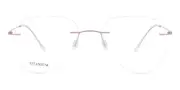 Oval Rimless Titanium Men's Glasses Online Pink Size 56 - Lenses Included - Private Health Rebate - Blue Light Block - SmartBuy Collection