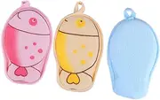3pcs Bath Sponge Set Cartoon Animal Fish Absorbent Scrubber for Baby Bath Comfortable and Soft Polyester Cotton Material