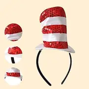 The Cat in the Hat Hat Headband Accessories Storybook Characters Movie Cosplay for Men's Women's Adults' Halloween Carnival World Book Day Performance Educatio
