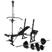 Workout Bench Press Weight Rack Barbell Dumbbell Set Power Station Gym Equipment