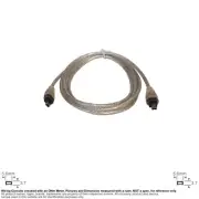 Cable Firewire IEEE 1394 400Mbps Shielded 4-Pin 6-Pin Male Silver 6FT #139514