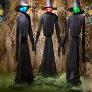 Halloween Witch Decoration,Voice Control Induction Luminous Visit Illuminator for Haunted House Party Halloween Garden Decoration Props