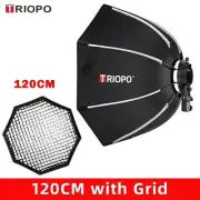 Triopo Softbox K2 120cm Bowens Mount Portable Octagon Softbox+Honeycomb Grid