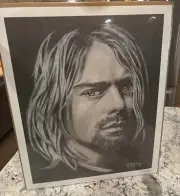 Kurt Cobain 1994 Bradford Salamon Charcoal Poster. 20x24. Sealed In Org Package.