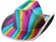 Smiffys 53046, Rainbow LED Light Up Metallic Cowboy Hat, Unisex Adult, One Size