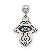 Sterling Silver Mio Memento Enamel Dangle Hamsa Charm