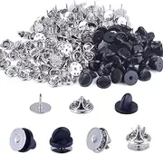 BronaGrand 100 Pieces Copper Tie Tacks Blank Pins with 100 Pieces Butterfly Clutch Pin Backs
