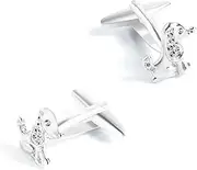 [QYLEU] Cufflinks 2 Pairs Of Puppy Shaped Silver Metal Cufflinks Men's And Women's French Shirt Cufflinks