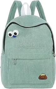 [yuksok] Corduroy Backpack Travel Daypacks Shoulder Bag Cute Small Backpack Laptop Bag for Girls Women Shopping Work Daily Use Dating
